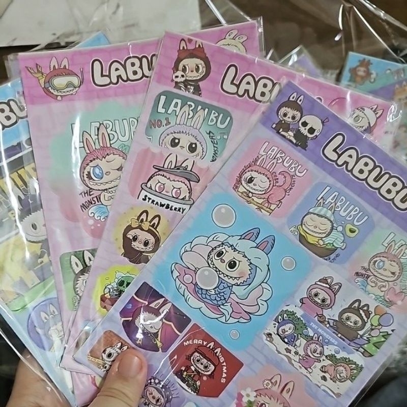 Labubu Sticker 3pcs pack Cartoon Children Sticker DIY play | Shopee ...
