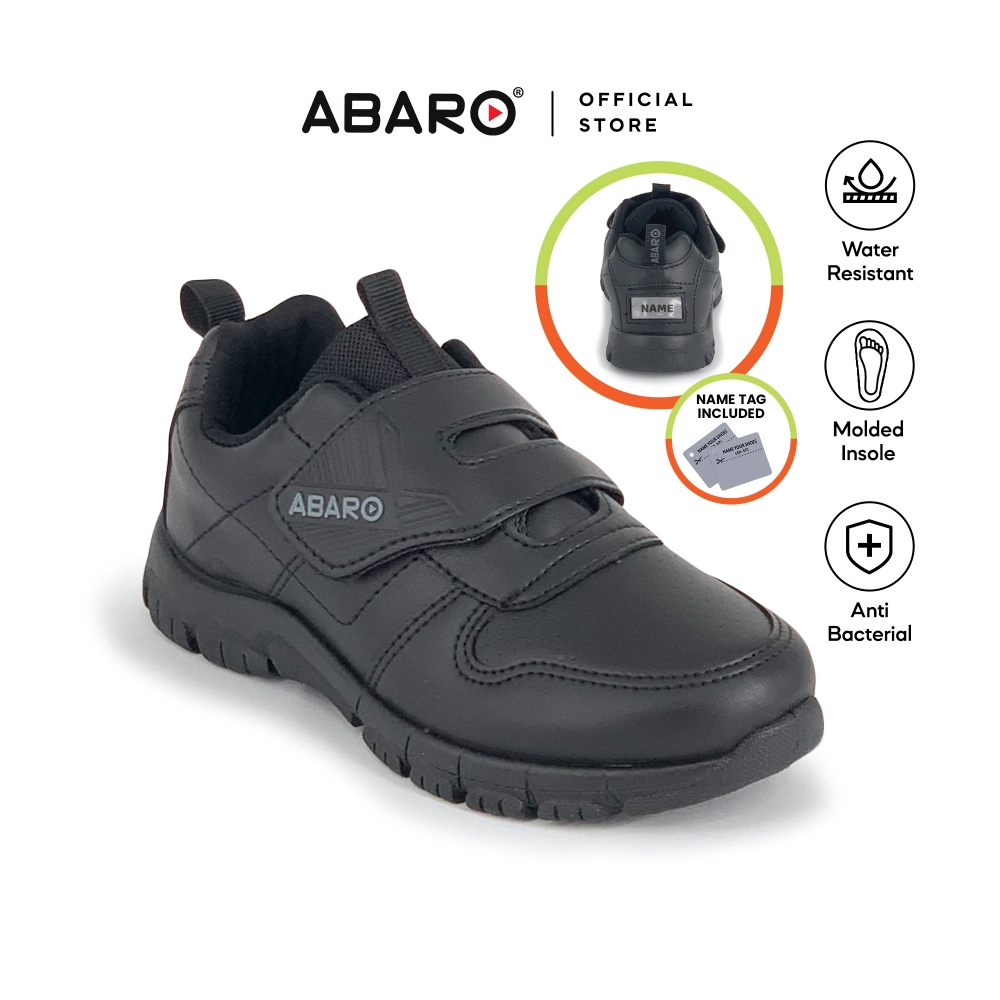 ABARO Water Resistant 2323N Anti-Bacterial School Shoes - Black ...