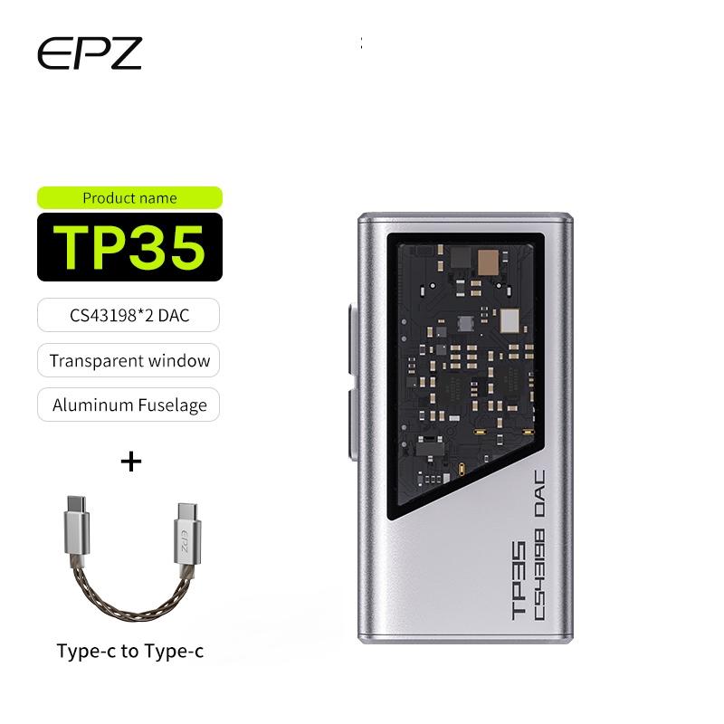 EPZ TP35 Dongle Type C DAC HiFi Decoder Portable Audio Headphone ...