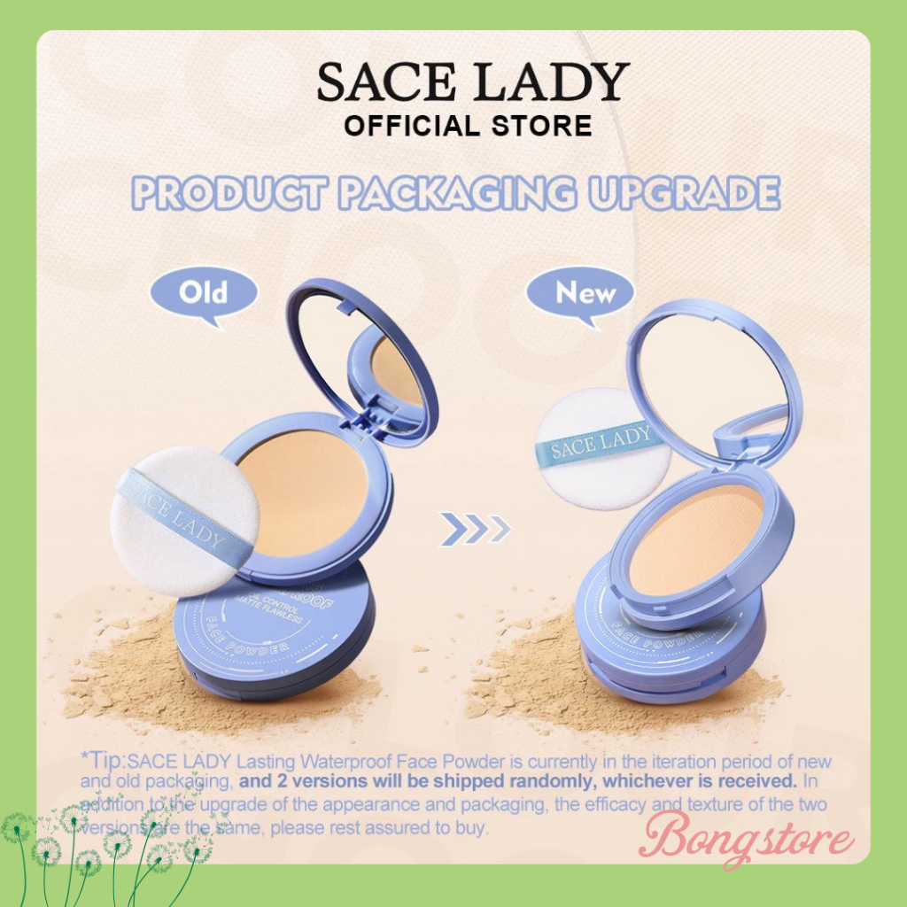 SACE LADY Oil-control Compact Powder 8gr Foundation Waterproof Matte ...