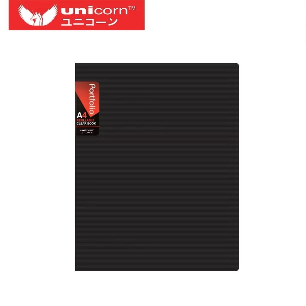 Unicorn Black A4 Refillable Clear Book Holder File UC-A4-20RB | Shopee ...