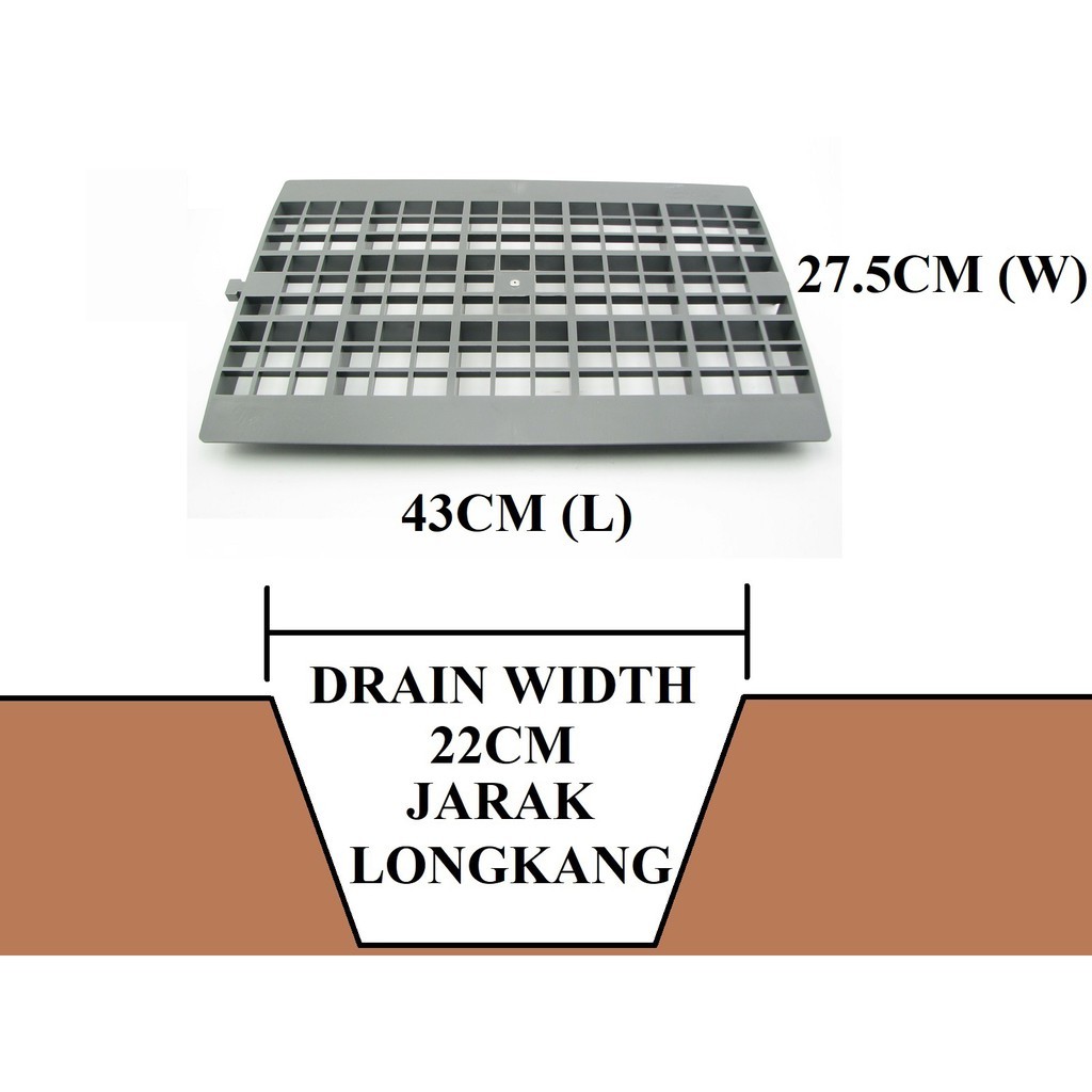 9''x17'' UV Protection 917 Plastic Drain Cover Heavy Duty Penutup ...