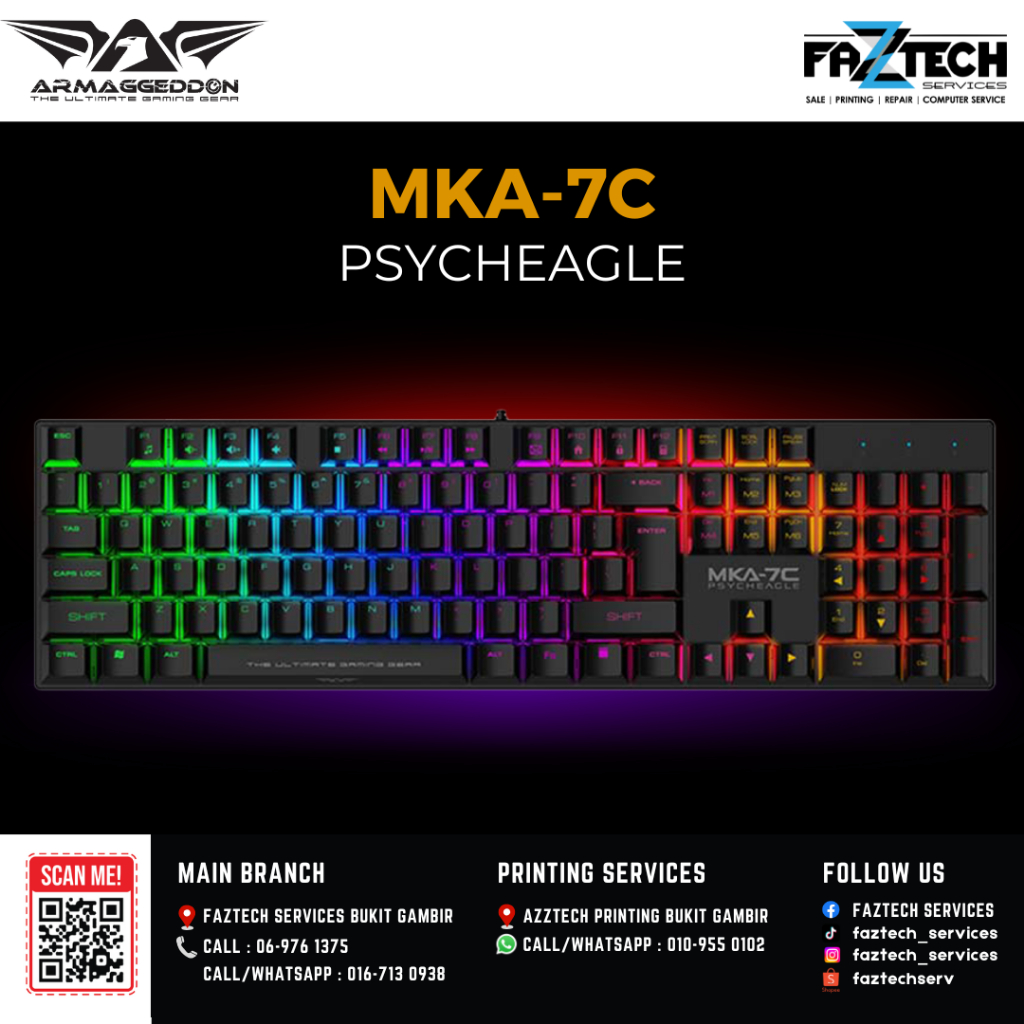 ARMAGEDDON MKA -7C PSYCHEAGLE 12 inches Gaming Keyboard | Shopee Malaysia