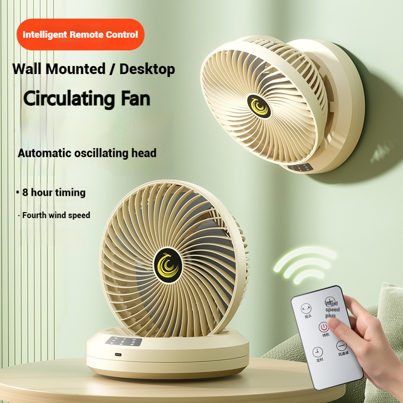 Remote Control Fan Portable Folding Wall Mount Desktop Fan Intelligent ...