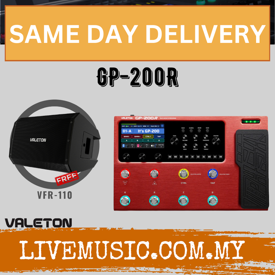 Valeton GP-200R Multi-Effects Processor Hardcase - Red ( GP200 / GP 200 ...