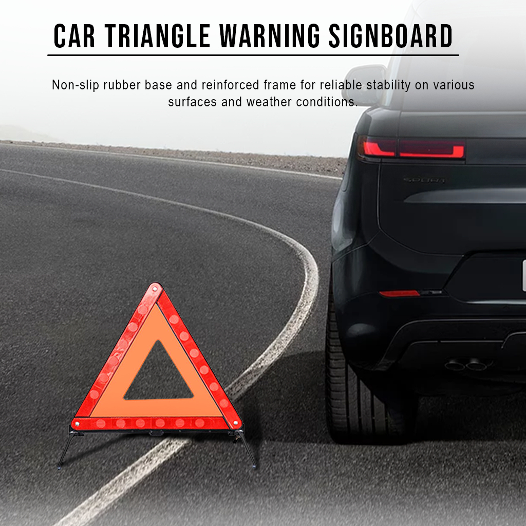 Car Emergency Triangle Warning Signboard Foldable Safety Road Sign ...