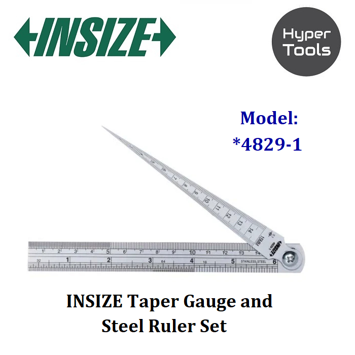 INSIZE Taper Gage / Taper Gauge and Steel Ruler Set - Model: 4829-1 ...