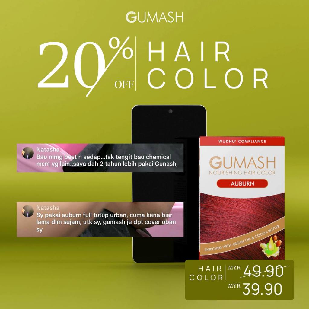 Sale Gumash Inai Rambut Halal Pewarna Rambut Patuh Syariah Sah Solat ...