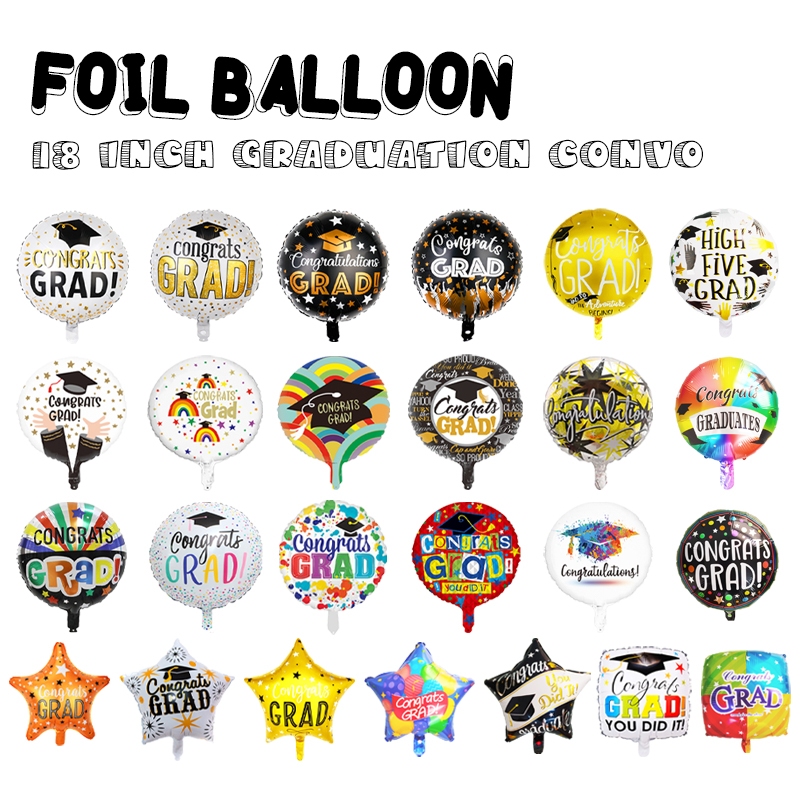 [PANDA] 18 Inch Printed Graduation & Grad & Congratulation Convo Foil ...