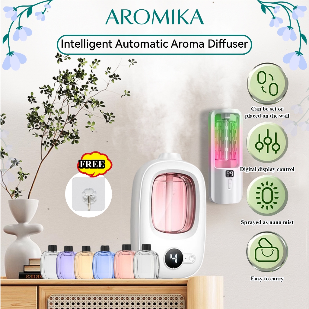 AROMIKA 【50ML】Wireless Automatic Aroma Diffuser Home Air fragrance ...