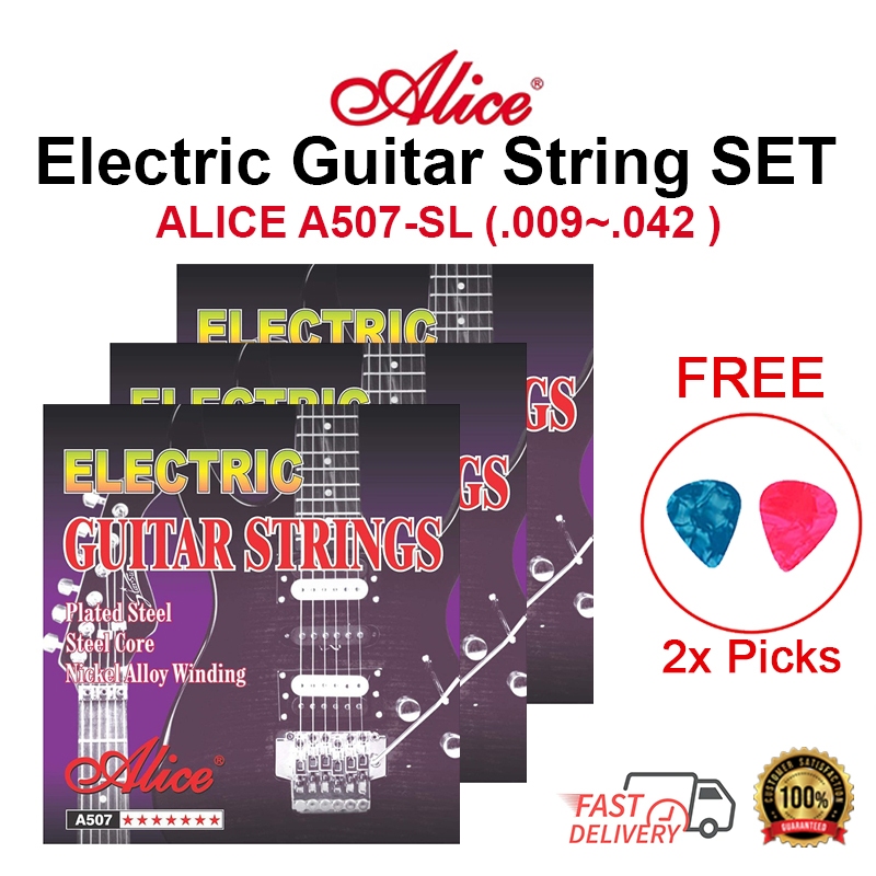 ALICE .009 ~ .042 A507-SL Electric Guitar String SET Senar Tali Gitar ...