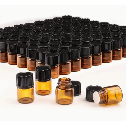 Amber Glass Sample Bottle with Inner Plug Hole Cover for Essential Oil ...