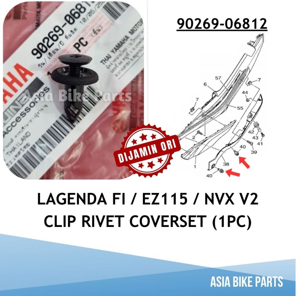 Yamaha Original Lagenda FI / EZ115 / NVX V2 Rivet Clip Coverset / NMAX ...