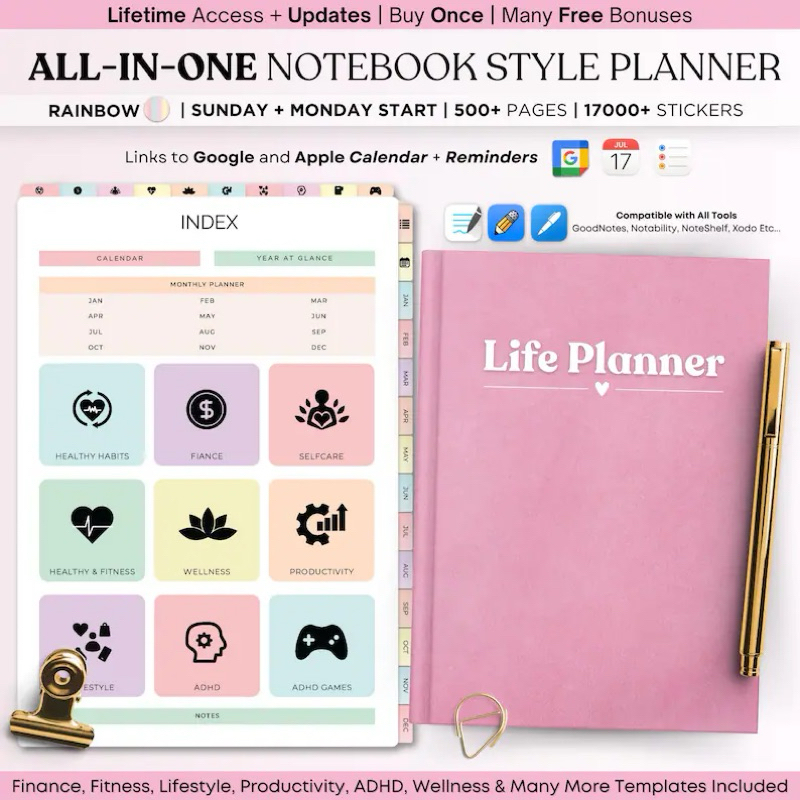 2025 Digital Planner & 2026 Dated Planner - Pink Digital Journal ...