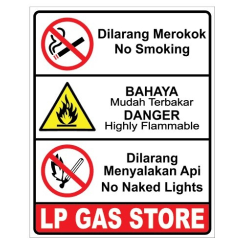 LP GAS STORE Highly Flammable 3M Sticker with Board | Shopee Malaysia