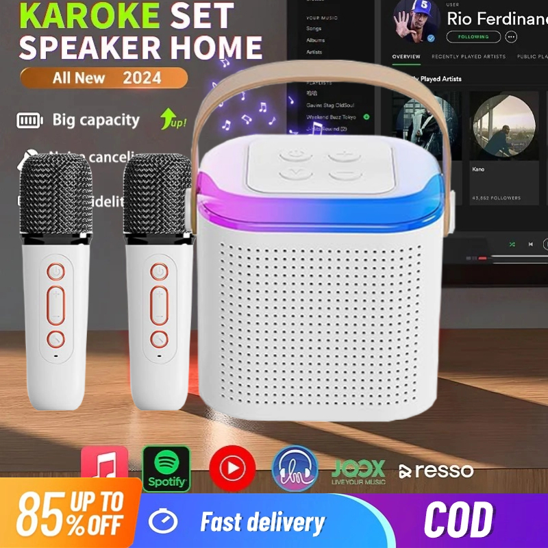 Wireless Karaoke Set Home KTV Bluetooth with 2 Pcs Microphone Mini ...