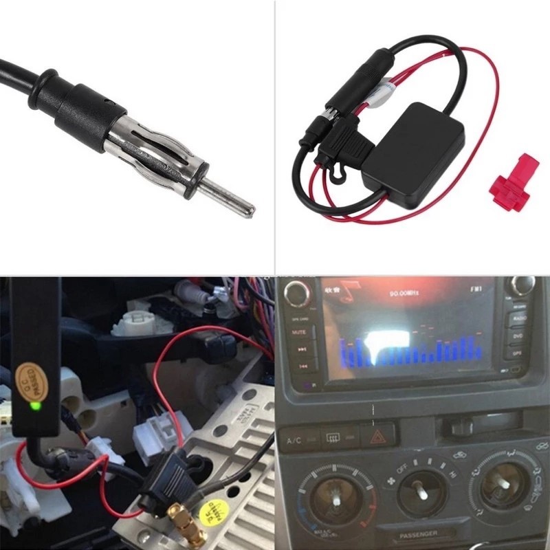 12V Car FM&AM Radio Antenna Signal Amplifier Booster ANT-208 Enhancer ...