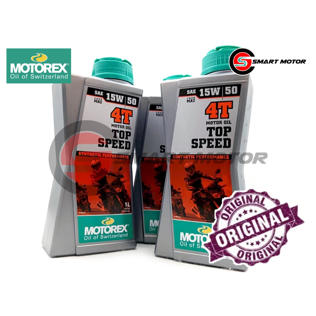 MOTOREX Top Speed 4T Engine Oil Liter 1L Minyak Hitam 15W50 Fully ...