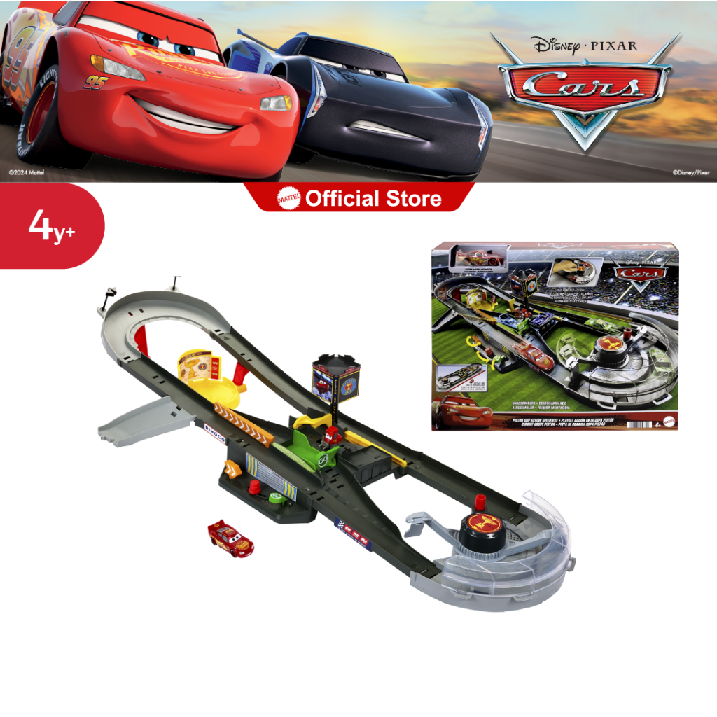 Mcqueen Racing Chick Hicks Piston Cup 500 Race Track Set Disney