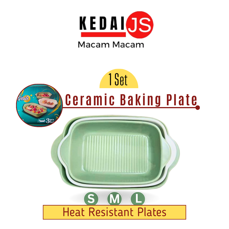 3-in-1 Ceramic Baking Plate Set – Perfect Raya Gift! | Shopee Malaysia