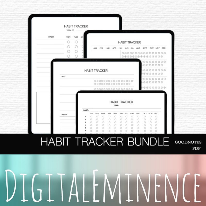 Digital Monthly Habit Tracker Bundle 📅 Routine Tracker, Daily Goals ...