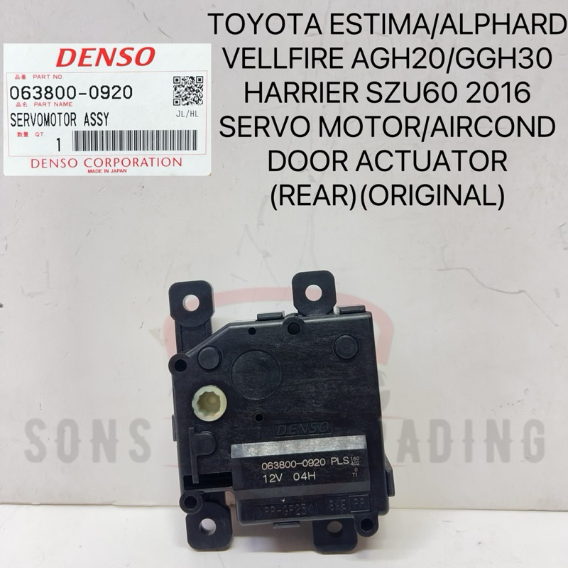 063800-0920 (100% DENSO ORIGINAL)TOYOTA ALPHARD AGH20/GGH30 /ESTIMA ...