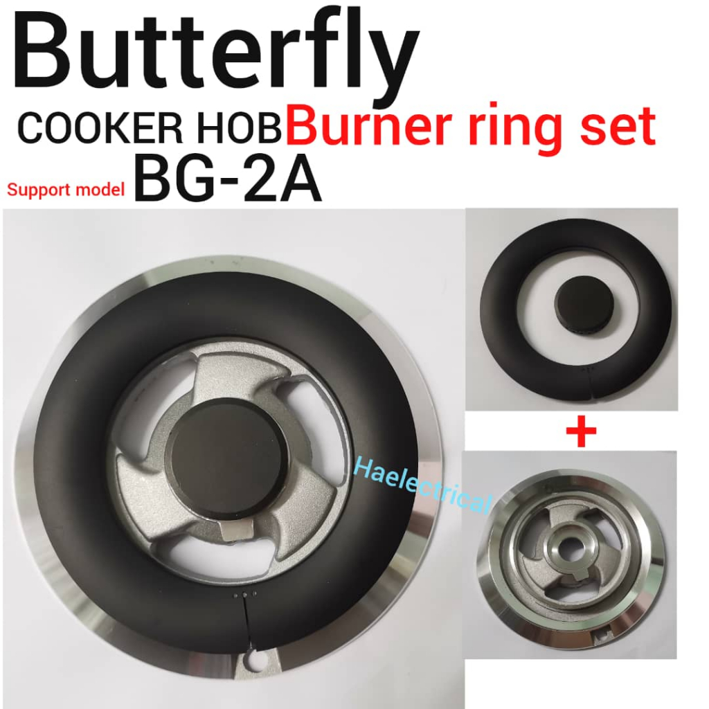 Butterfly BG-2A Cooker Hob Burner Ring Set (Burner Ring, Burner Base ...