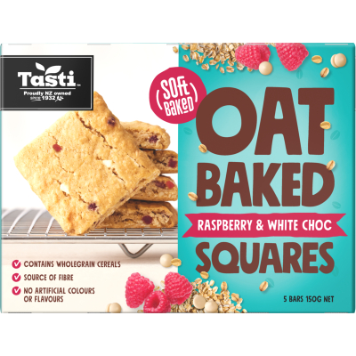 Oat Baked Squares Raspberry & White Choc Tasti biskut bar biscuit ...