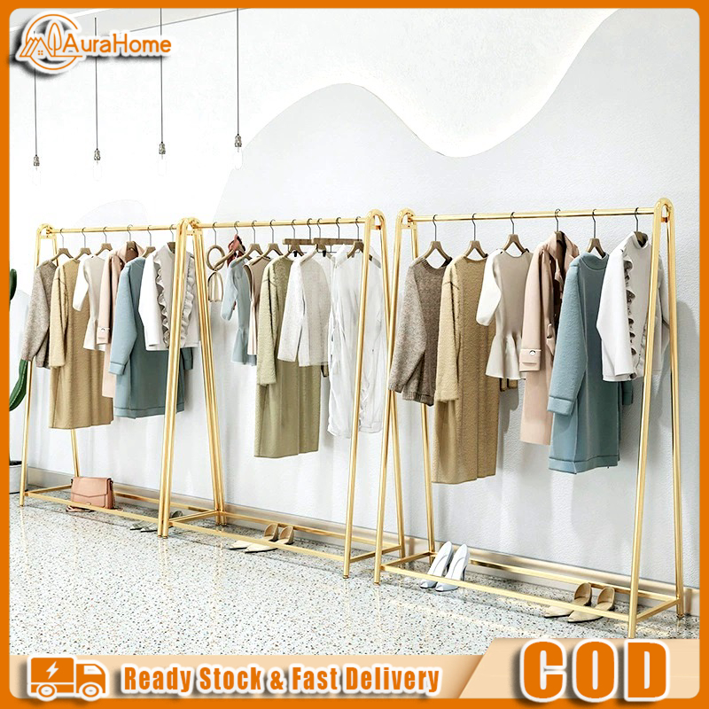 Steel Pipe Clothes Rack Penyangkut Baju Wedding Dress Clothes Shop Rak ...
