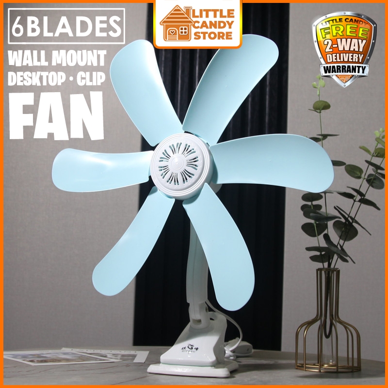 6 Blades Portable Leaf Fan Soft Blade Desktop Clip Wall Hanging Fan 5 ...