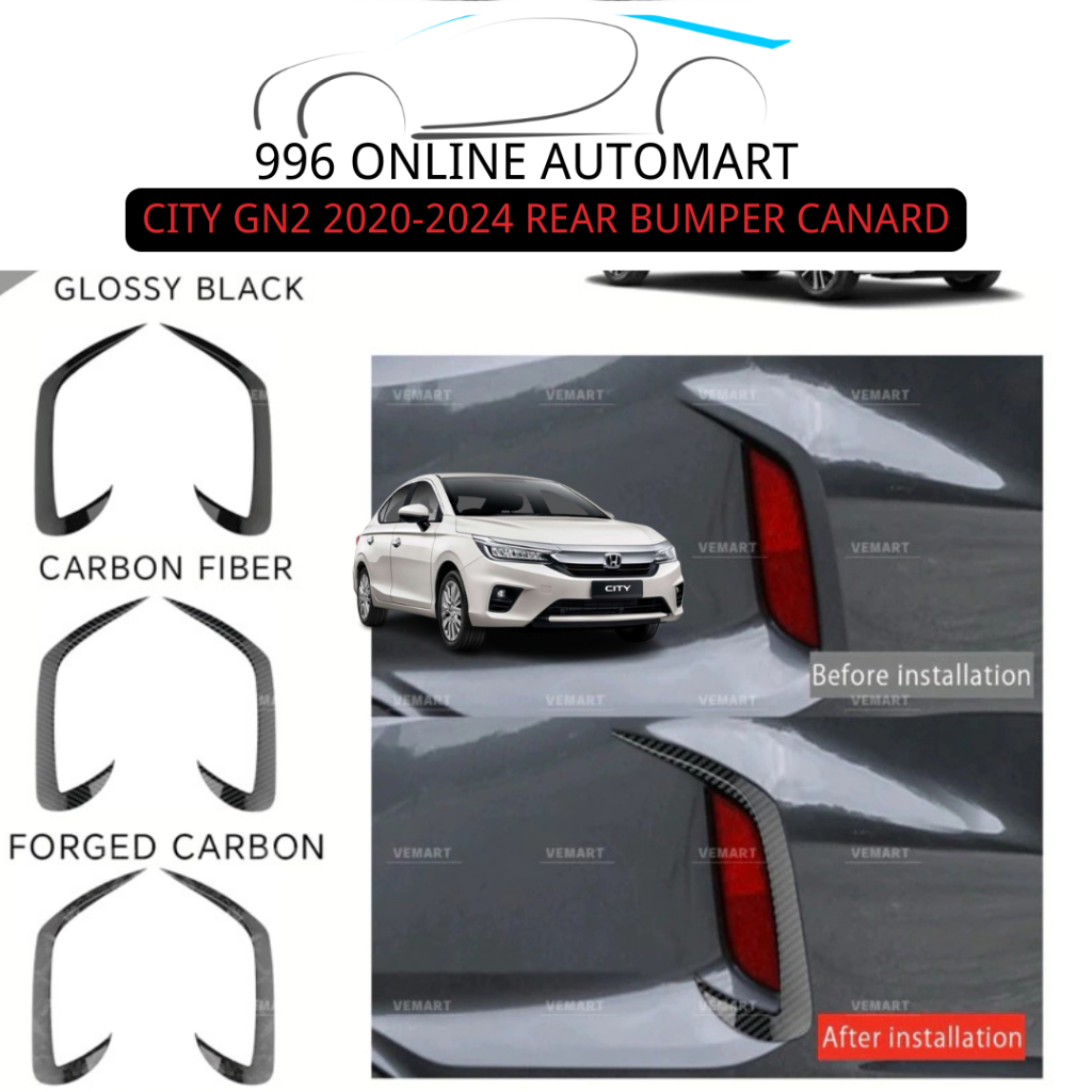 HONDA CITY 2020-2024 GN2 SEDAN REAR BUMPER CANARD COVER TRIM | Shopee ...
