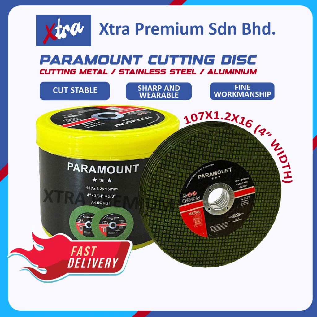 PARAMOUNT CUTTING DISC STAINLES STEEL 107X1.2X16 - 50PCS (GREEN COLOUR ...