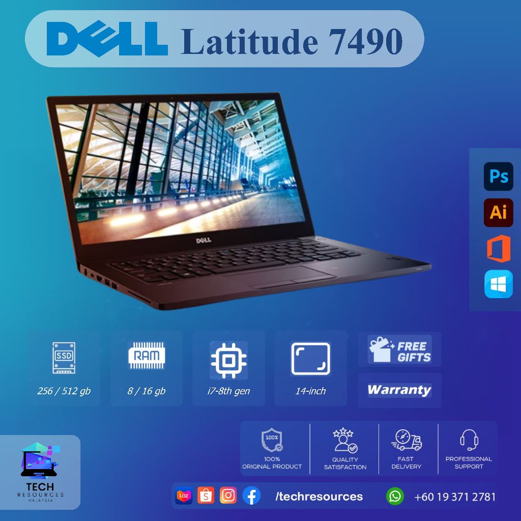 Dell Latitude 7490 | i5 - 8th Gen | 8GB / 16GB RAM | 256GB / 512GB ...