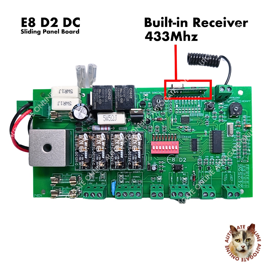 E8 D2 DC - Buit-in receiver 433 MHz ( DC 3 speed DC max )sliding ...
