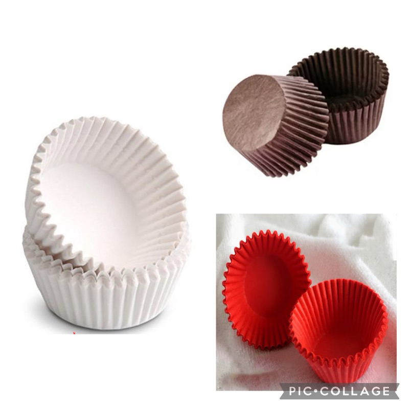 100pcs No.11/No.12 Cup Case Large Plain White Red Muffin cupcake paper ...