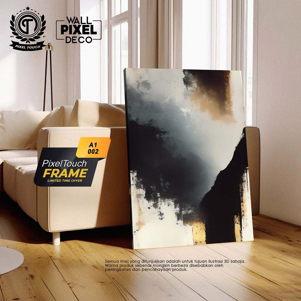 Frame Abstract Fade Brush Design Moden Gambar Hiasan Deko Dinding Rumah ...
