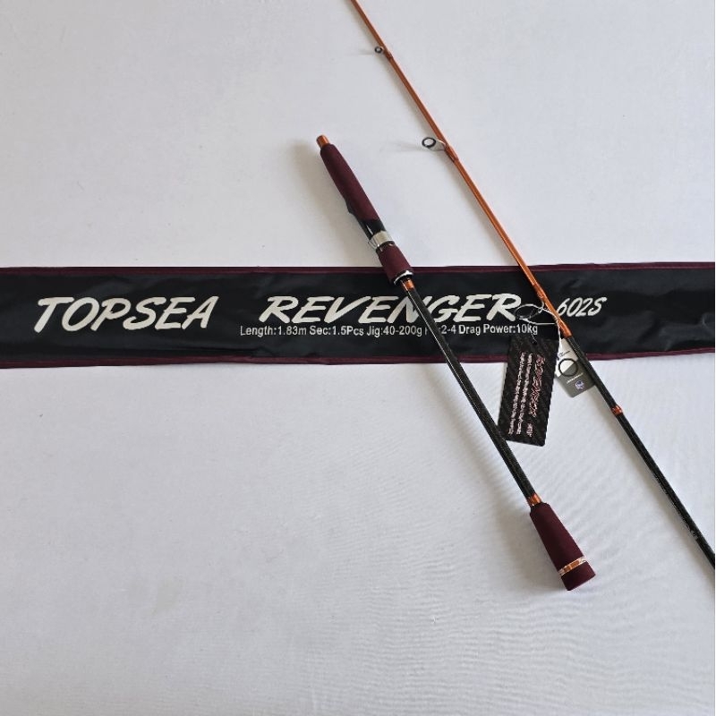 TOPSEA REVENGER SOLID CARBON JIGGING ROD BUTTJOINT FUJI RING ROD ...