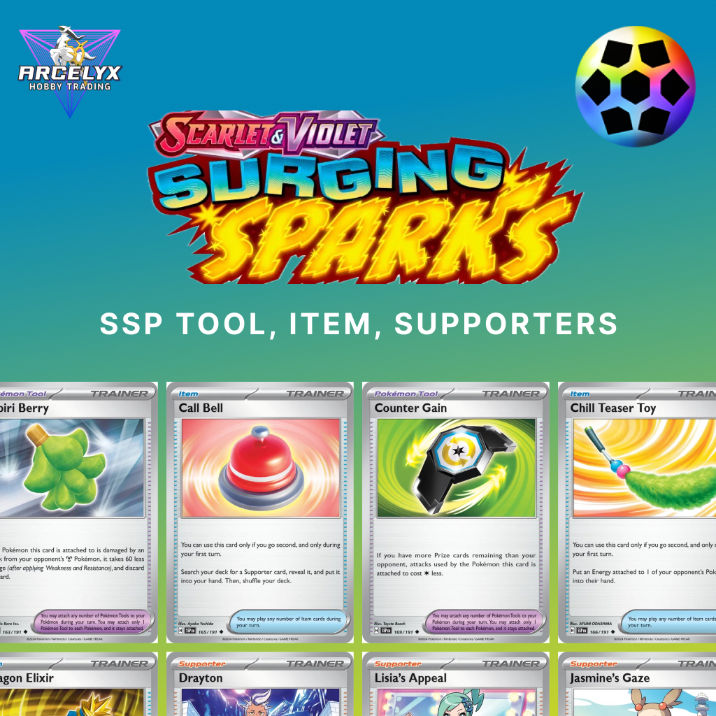 Pokemon TCG - Surging Sparks SV8 SSP Singles - Tools, Items, Supporters ...