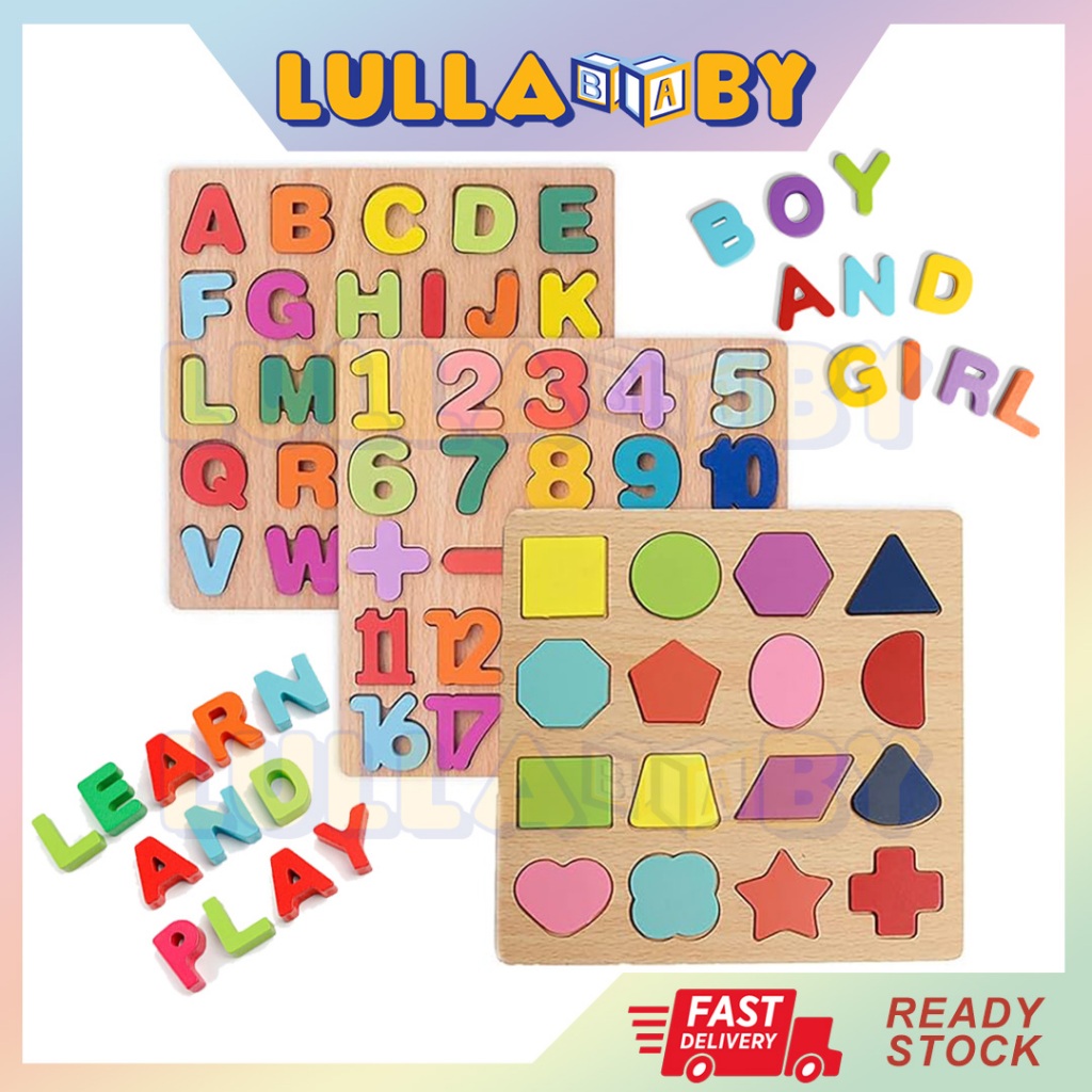 🔥READY STOCK🔥Baby Wooden Educational Toy Jigsaw Puzzle Kids Early ...
