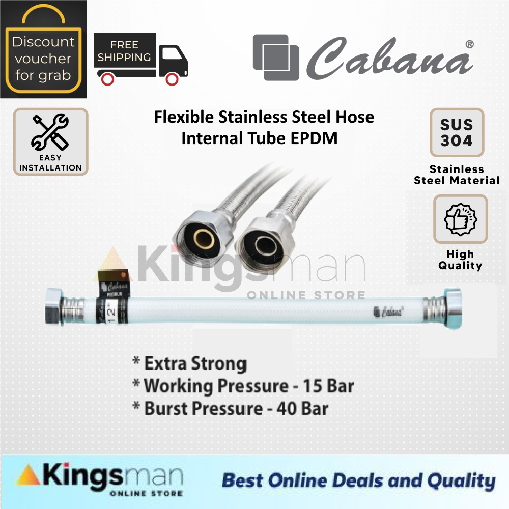 [Kingsman] Cabana Premium Stainless Steel Flexible Hose Toilet Bathroom ...