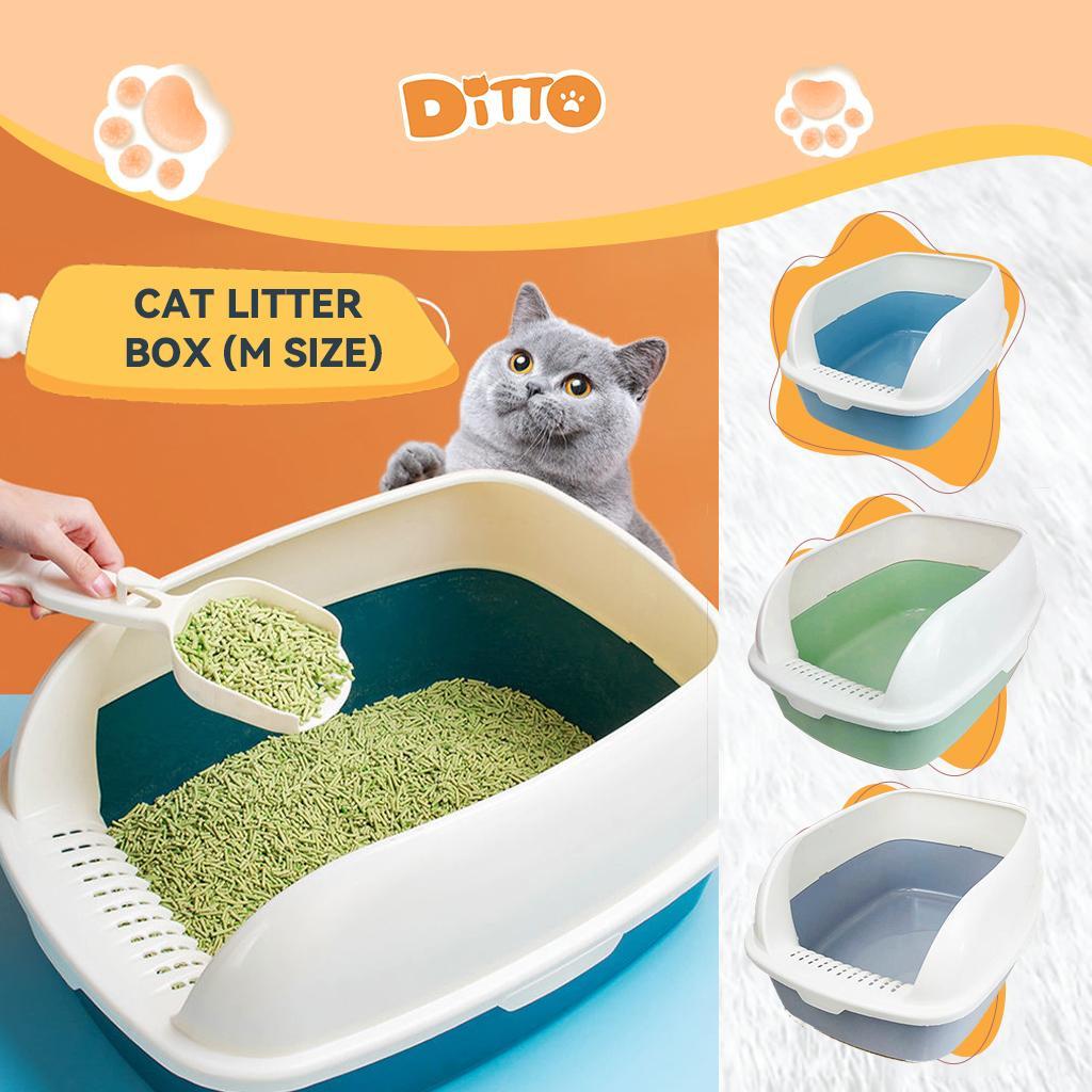 DITTO European Cat Litter Box Tray Cat Toilet Tandas Kucing FREE SCOOP ...