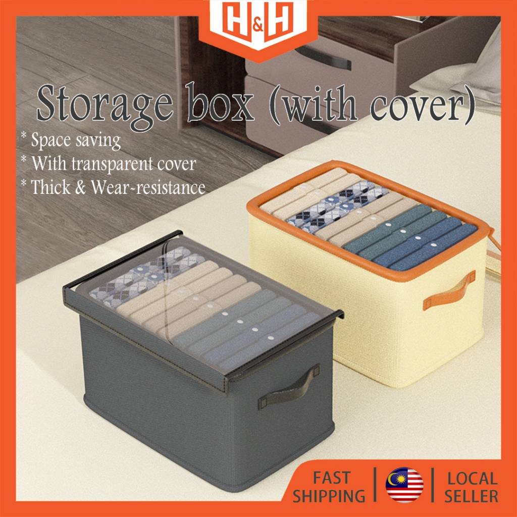 Multifunction Storage Box with Cover Handle for Cloth Drawer Kotak ...