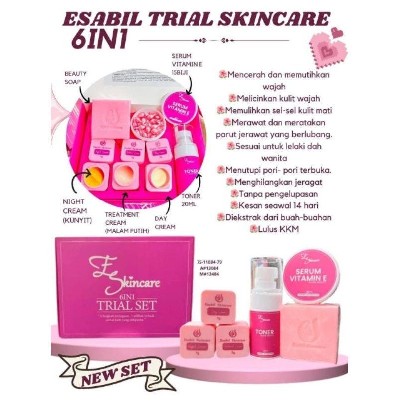 ESABIL SKINCARE SET REGULAR SET TRIAL DAN SET TRAVEL | Shopee Malaysia