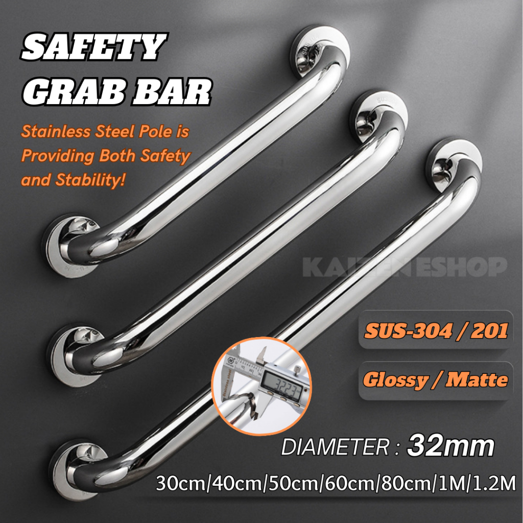 [ 32MM ] SUS 201 / SUS 304 Bathroom Shower Safety Grab Bar barrier-free ...