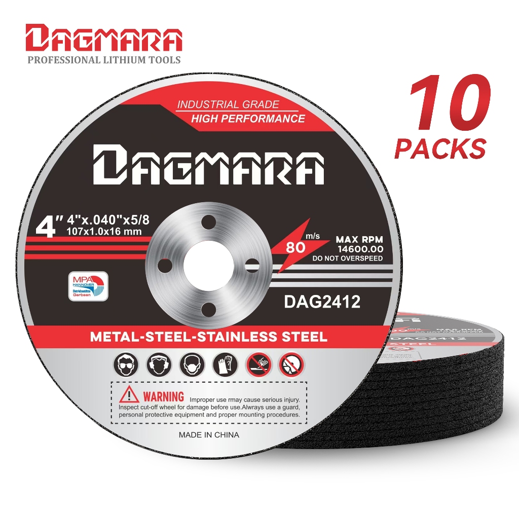 10 Pack 4.9 Inch Cut-Off Wheels For Metal & Stainless Steel – Angle Grinder Cutting Discs – PEXCRAFT T41
