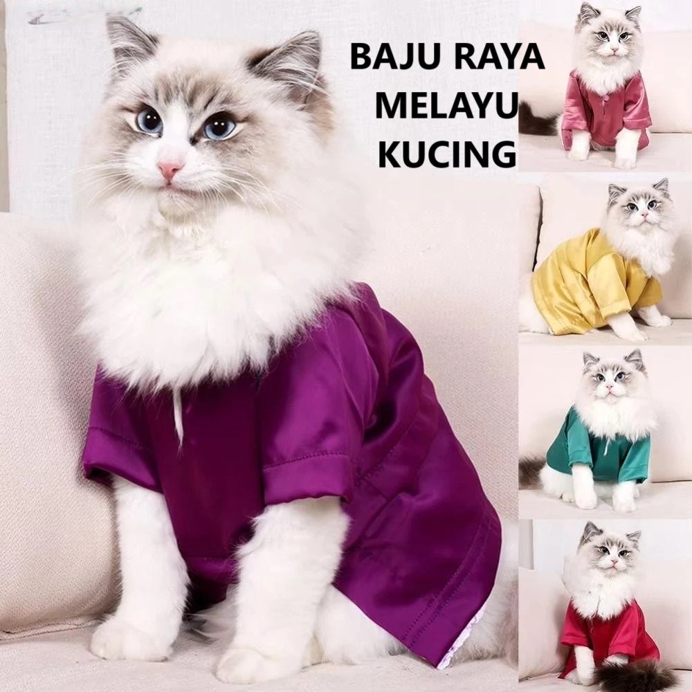 Baju Raya Kucing . Baju Kucing Jantan Betina, Baju Melayu Kurung Kucing ...