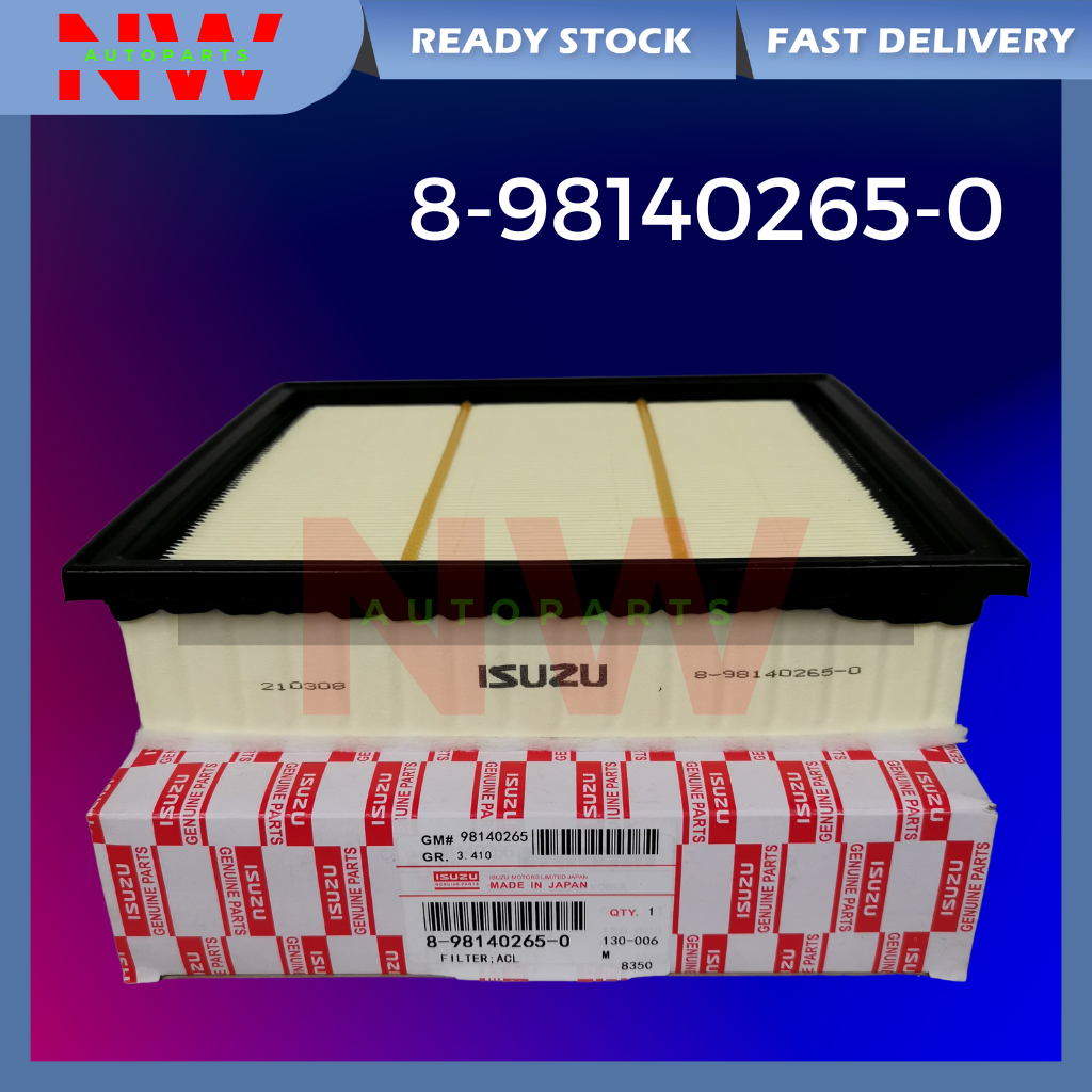 ISUZU D-MAX DMAX RT50 RT85 1.9 , 2.5 , 3.0 AIR FILTER ( 8-98140266-0 ...
