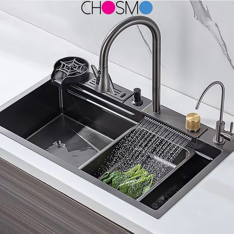 304 Sinki Dapur Stainless Steel Nano Kitchen Single Sink Bowl Basin ...