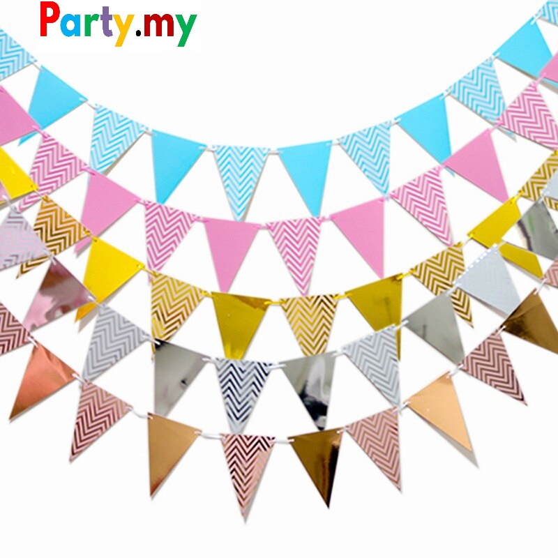 [M'SIA READY STOCK] 1 set Triangle Party Banner decoration banner for ...
