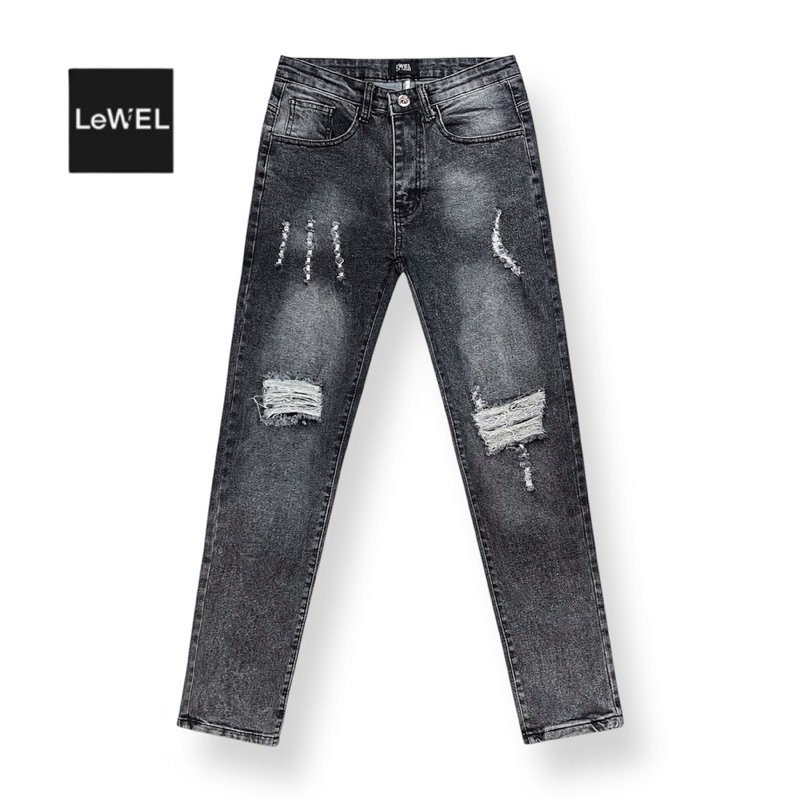 LeWEL Classic Ripped Jean Men Long Pant - Grey | Shopee Malaysia
